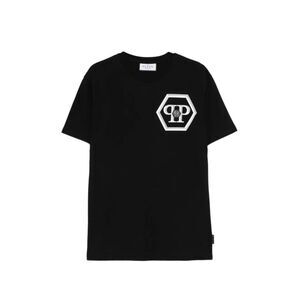 Philipp Plein Men Round Neck T-Shirt Lines Hexagon